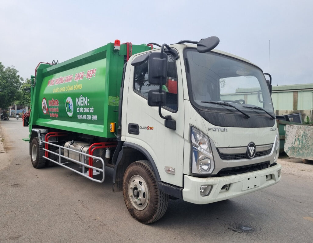Xe Thaco Ollin ép rác 14 khối
